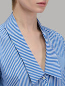 Shirt woman xacus stripe poplin blue_2