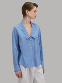 Shirt woman xacus stripe poplin blue_6