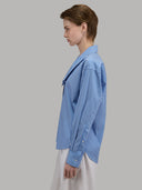 Shirt woman xacus stripe poplin blue_7