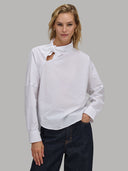 Blouse woman xacus solid colour poplin white_1