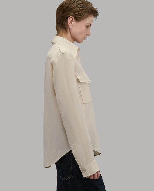 Shirt woman xacus solid colour linen beige_6