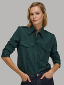 Shirt woman xacus solid colour twill teal_6
