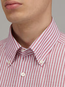Shirt man xacus stripe poplin dark red_2
