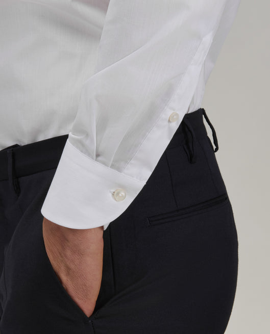 Shirt man xacus solid colour poplin white_5