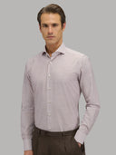 Shirt man xacus stripe poplin brown_3