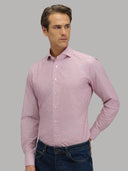 Shirt man xacus stripe poplin dark red_3