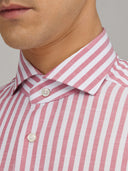 Shirt man xacus stripe poplin dark red_2