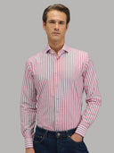 Shirt man xacus stripe poplin dark red_3