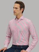 Shirt man xacus stripe poplin dark red_7