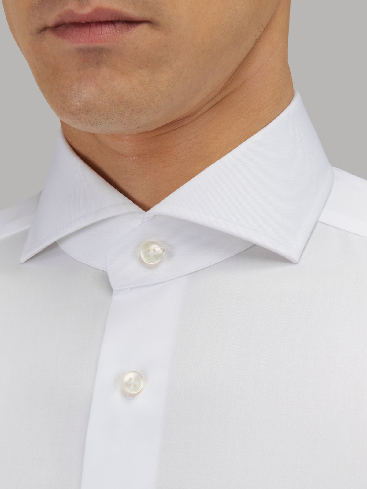 Shirt Collar Cutaway Solid Colour Twill White – Xacus
