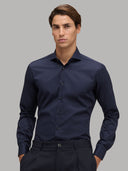 Shirt man xacus solid colour twill navy blue_3