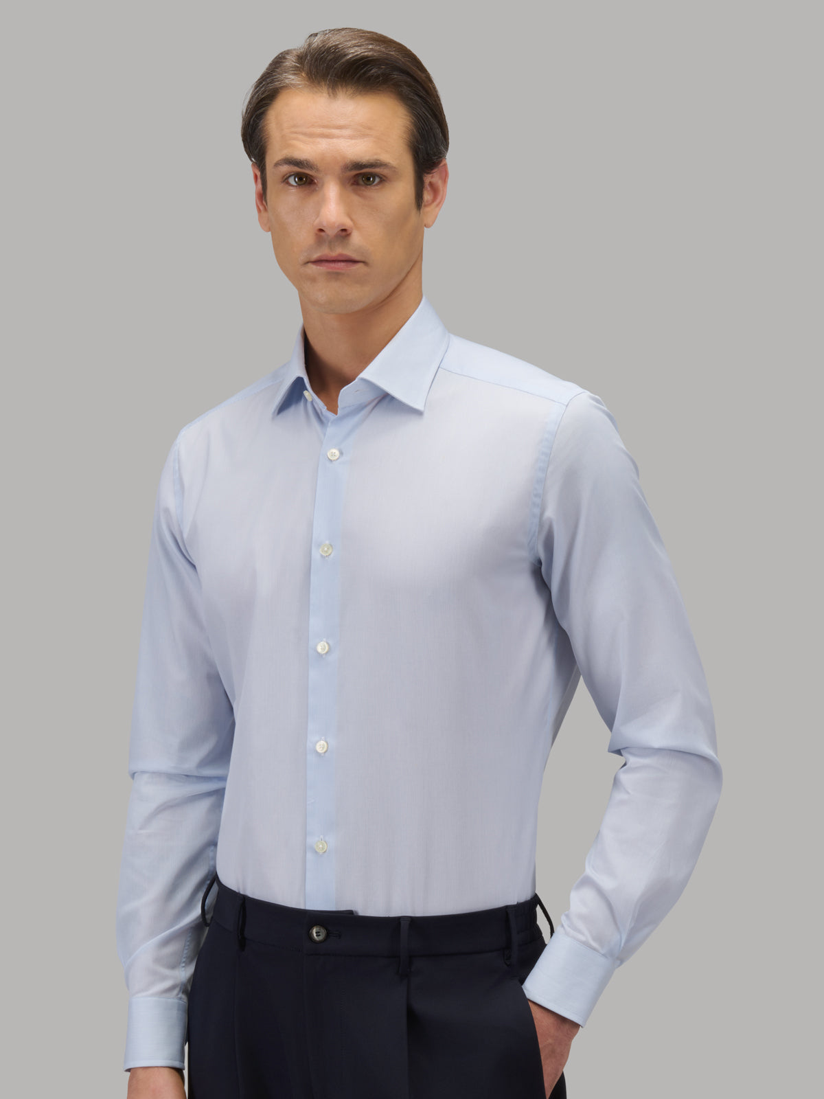 Shirt Collar Spread Stripe Twill Light Blue – Xacus