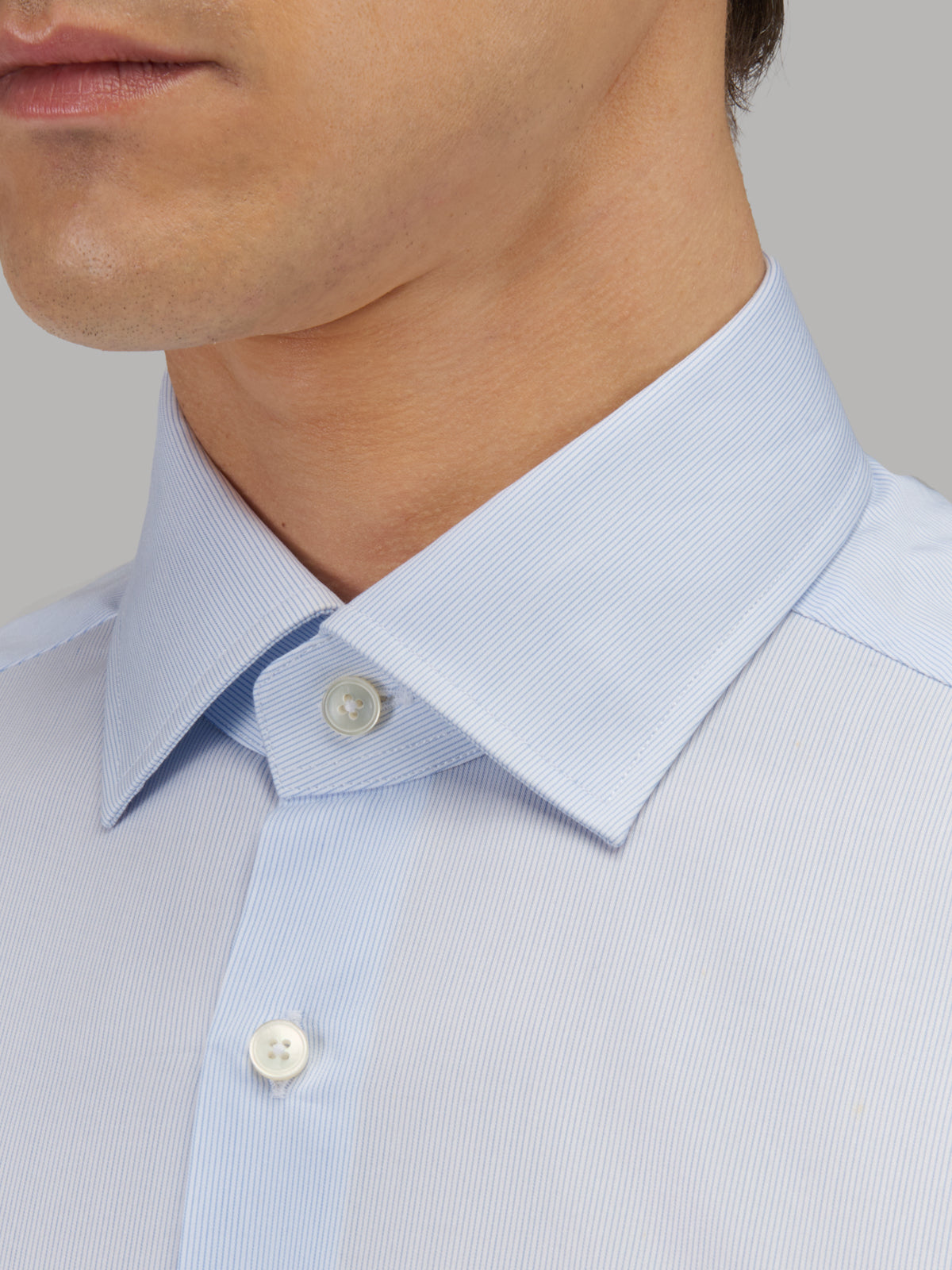 Shirt Collar Spread Stripe Twill Light Blue – Xacus