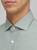 Shirt man xacus solid colour twill army green_2