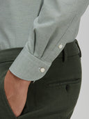 Shirt man xacus solid colour twill army green_5