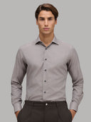Shirt man xacus solid colour twill brown_3