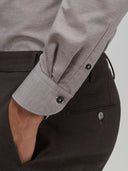 Shirt man xacus solid colour twill brown_5