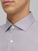 Shirt man xacus stripe twill dark brown_2