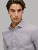 Shirt man xacus stripe twill dark brown_6
