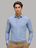 Shirt man xacus solid colour twill blue_3