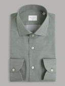 Shirt man xacus solid colour twill army green_1