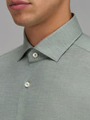 Shirt man xacus solid colour twill army green_2