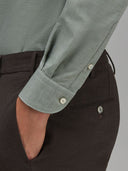 Shirt man xacus solid colour twill army green_5