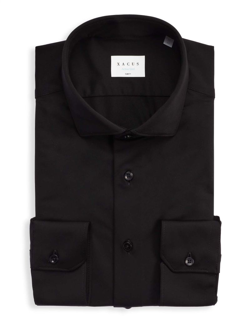 Shirt Collar small cutaway Black Twill for Male - Xacus