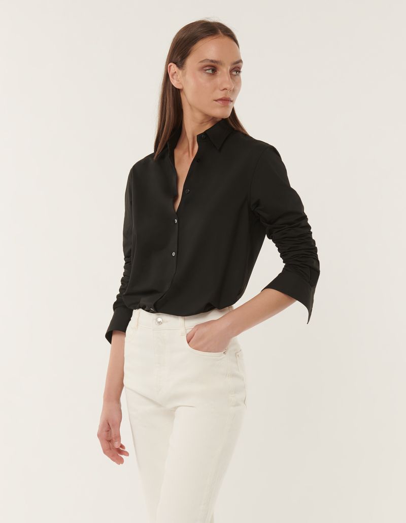 Shirt Black Twill for Female - Xacus