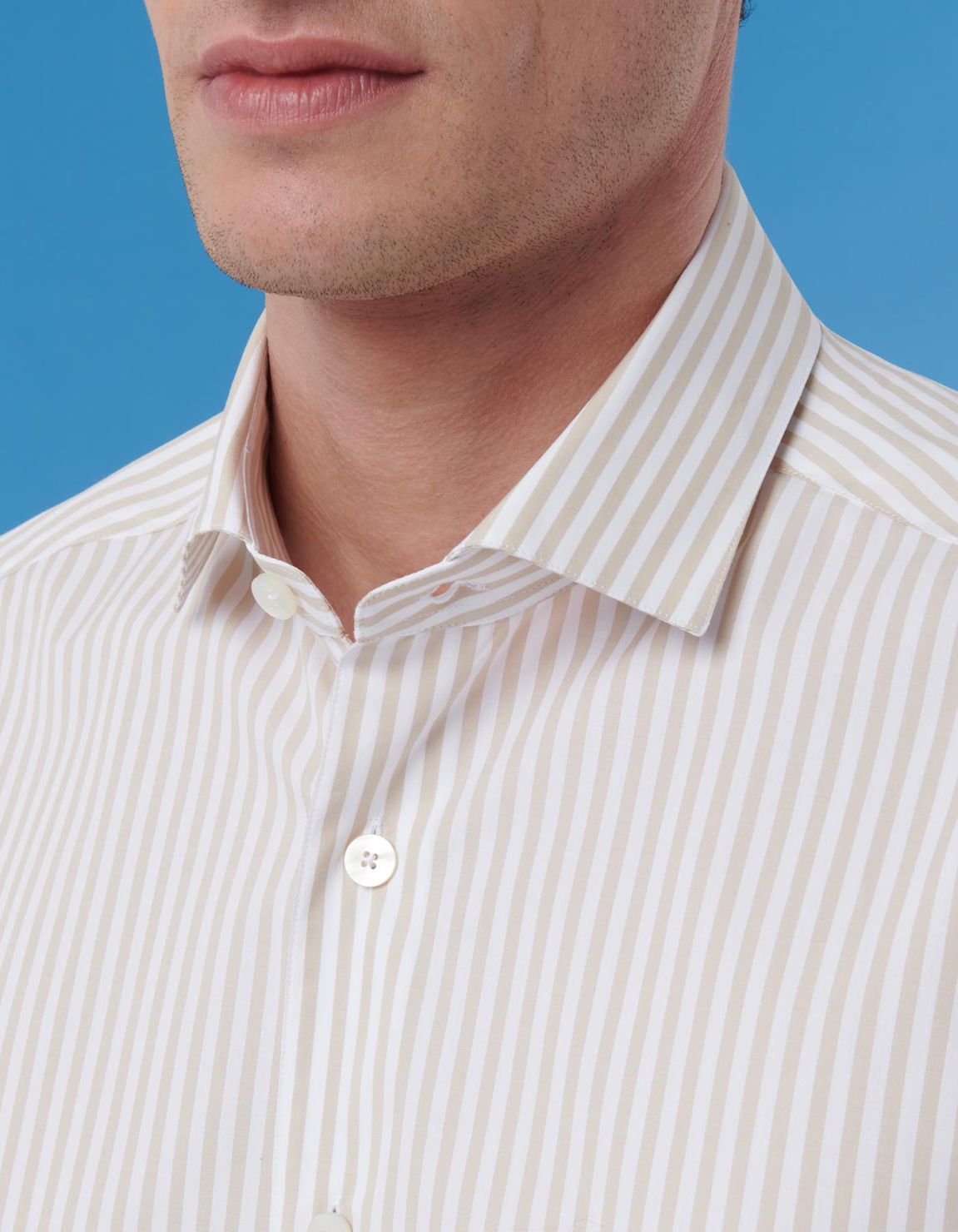 White Poplin Stripe Shirt Collar small cutaway Evolution Classic Fit 2