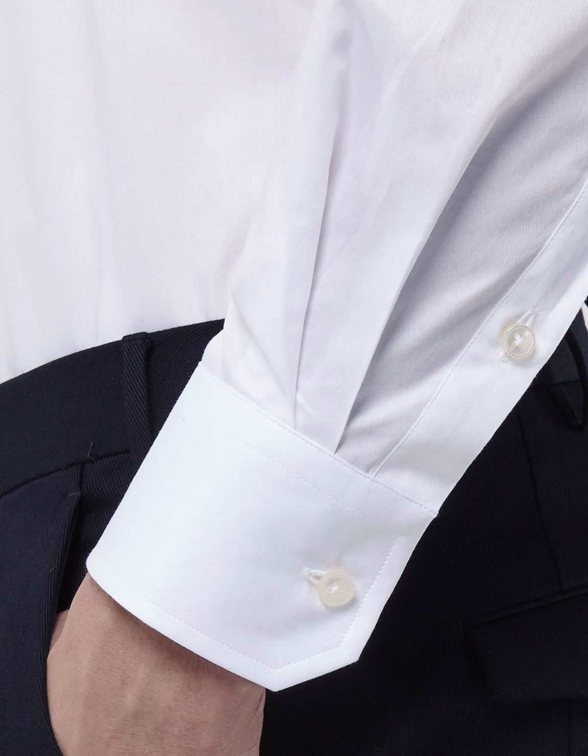 White Twill Solid colour Shirt Collar spread Evolution Classic Fit 5