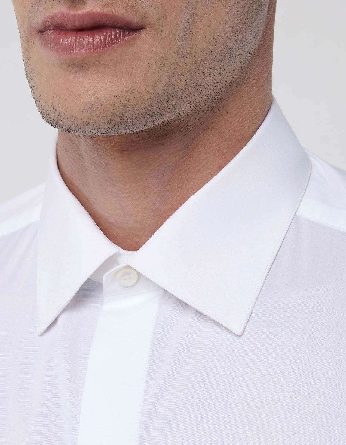 White Poplin Solid colour Shirt Collar spread Evolution Classic Fit 2