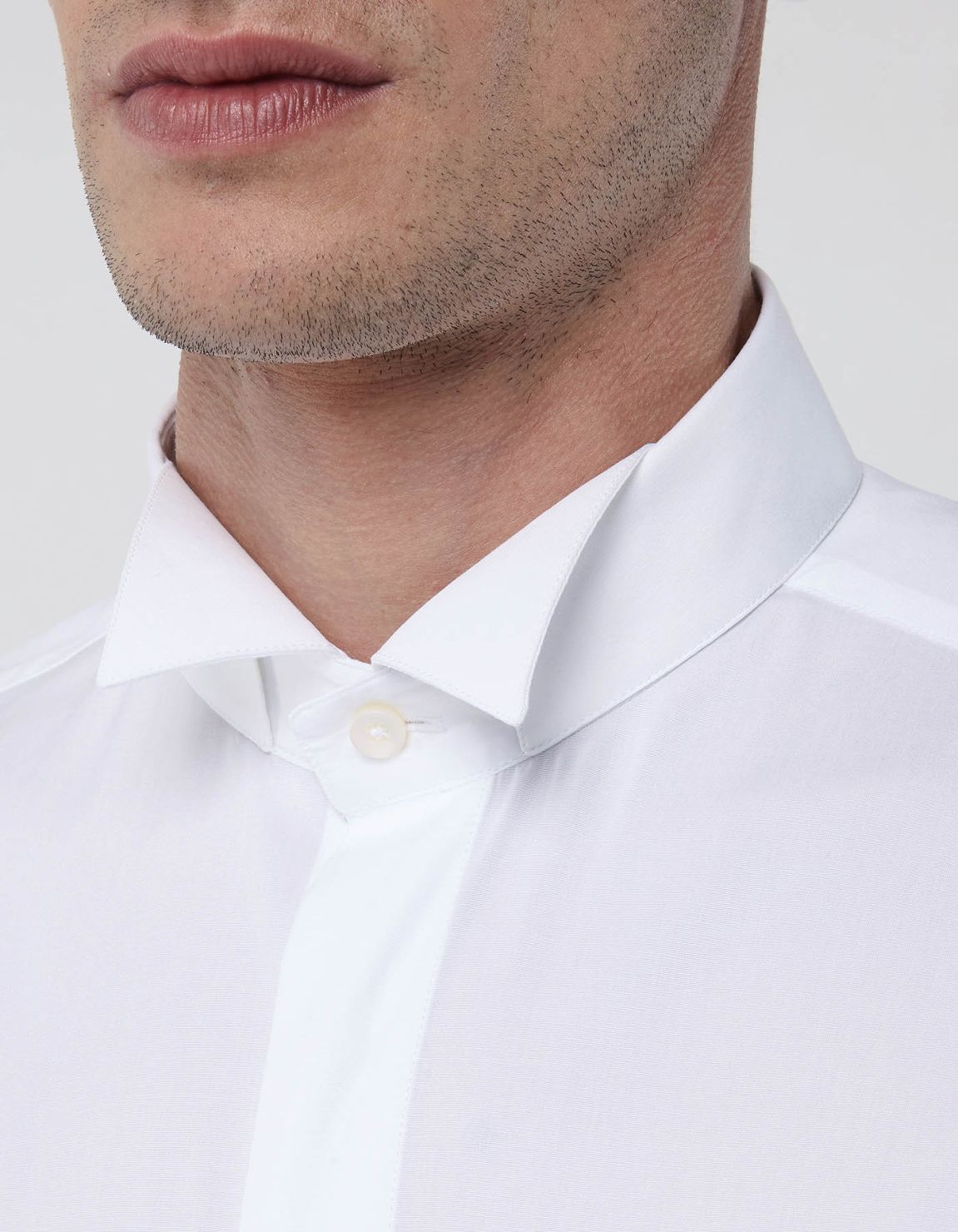 White Poplin Solid colour Shirt Collar wing tip Evolution Classic Fit 2