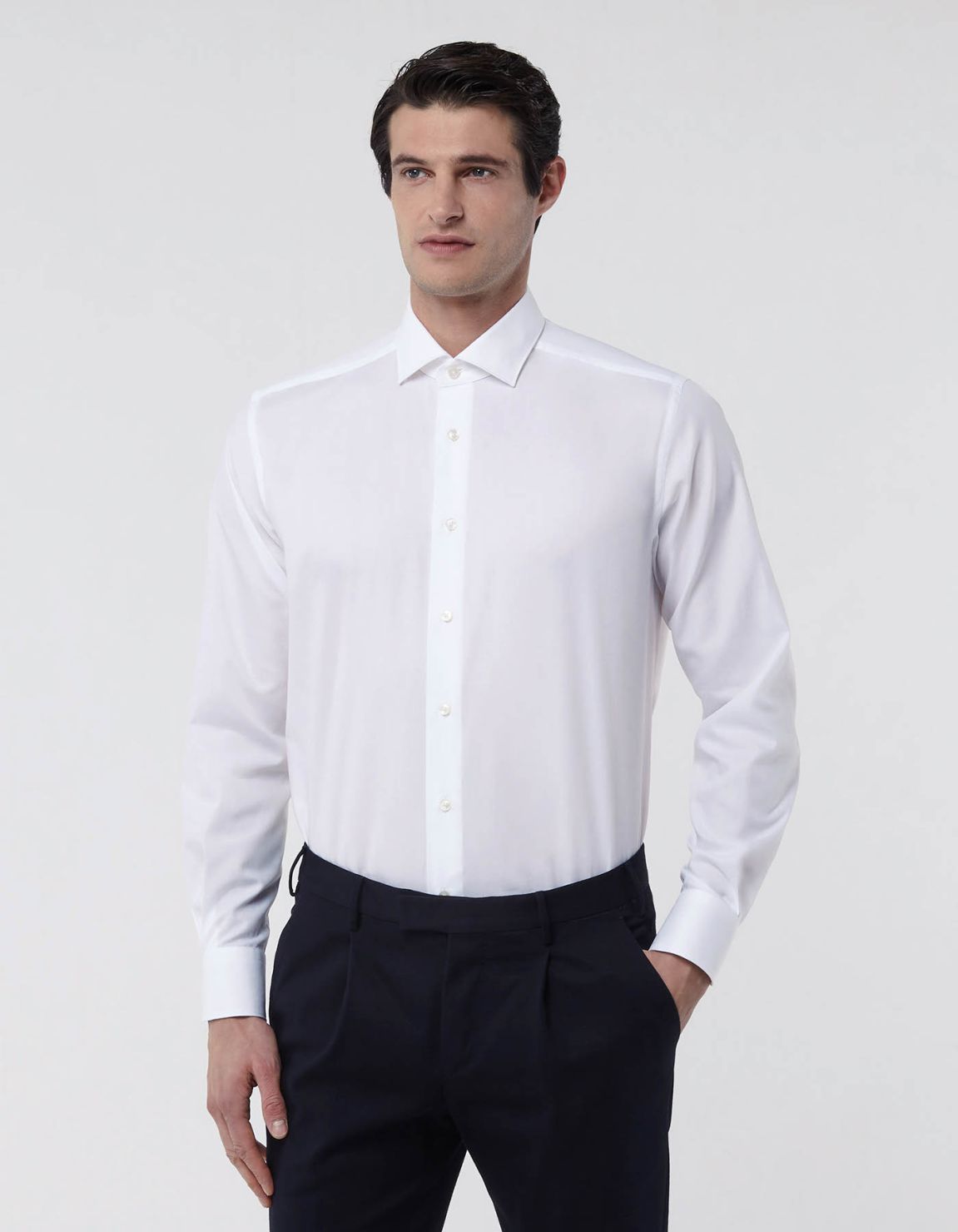 Chemise Col français petit Unie Oxford Blanc Evolution Classic Fit 3