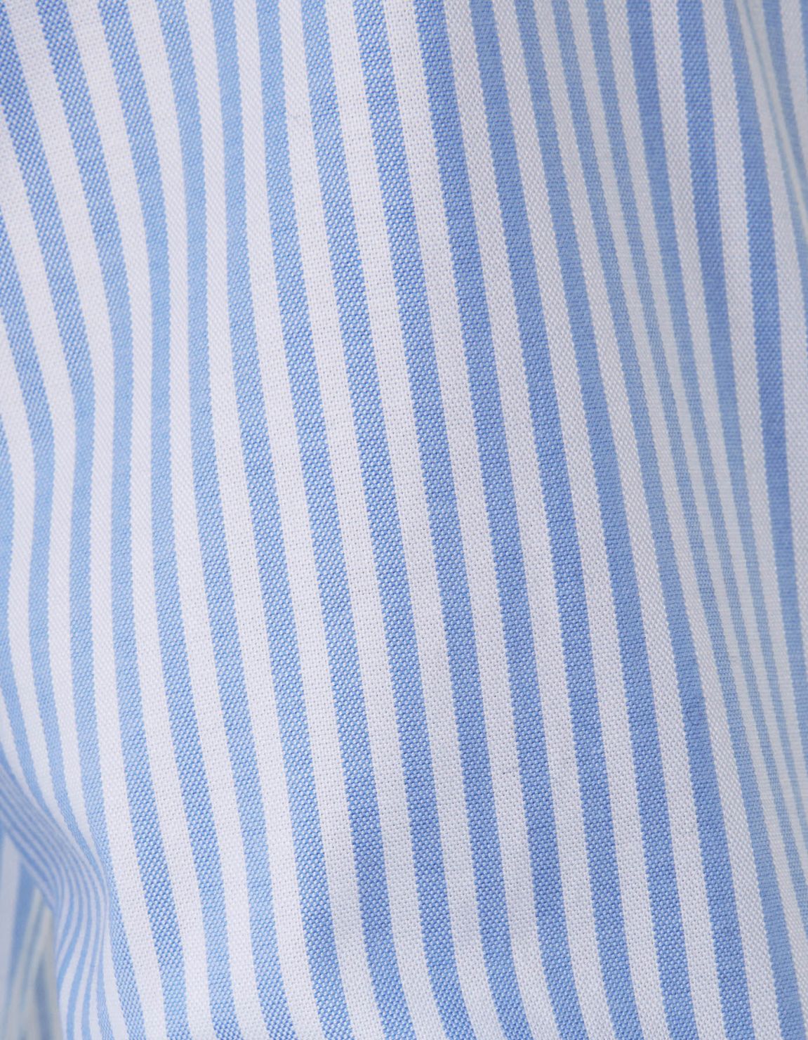 Deep Sky Blue Oxford Stripe Shirt Collar button down Tailor Custom Fit 4