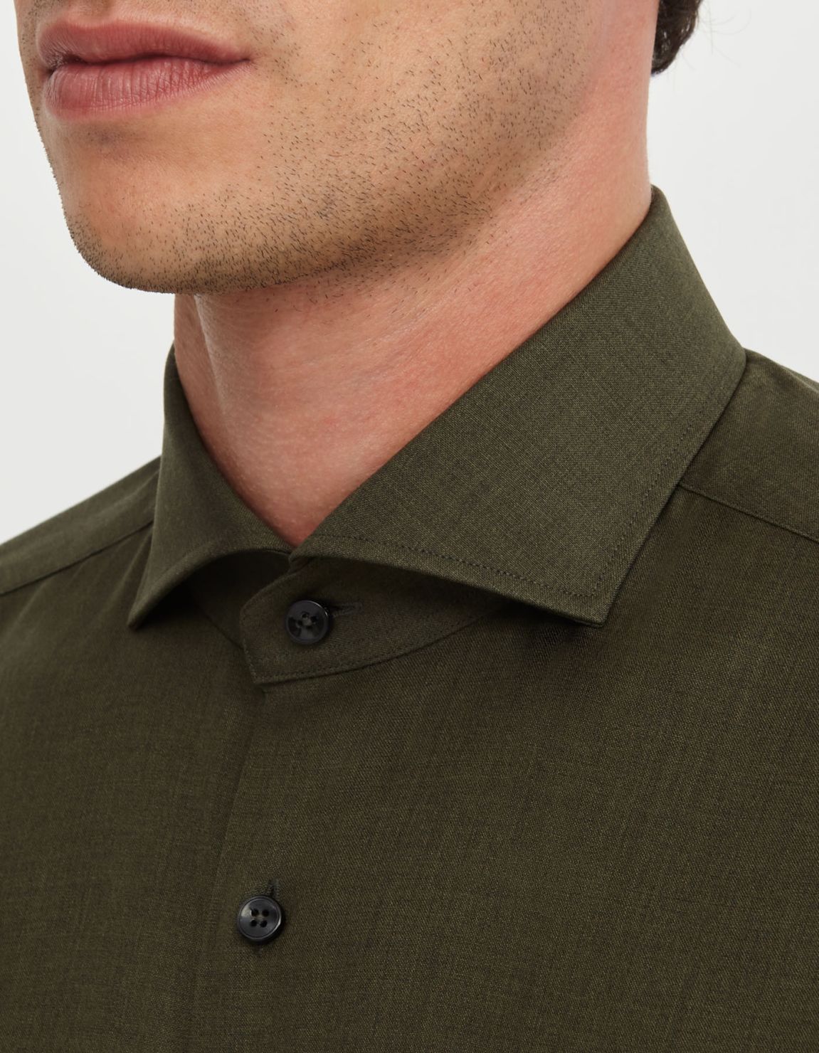 Green Canvas Solid colour Shirt Collar cutaway Tailor Custom Fit 2