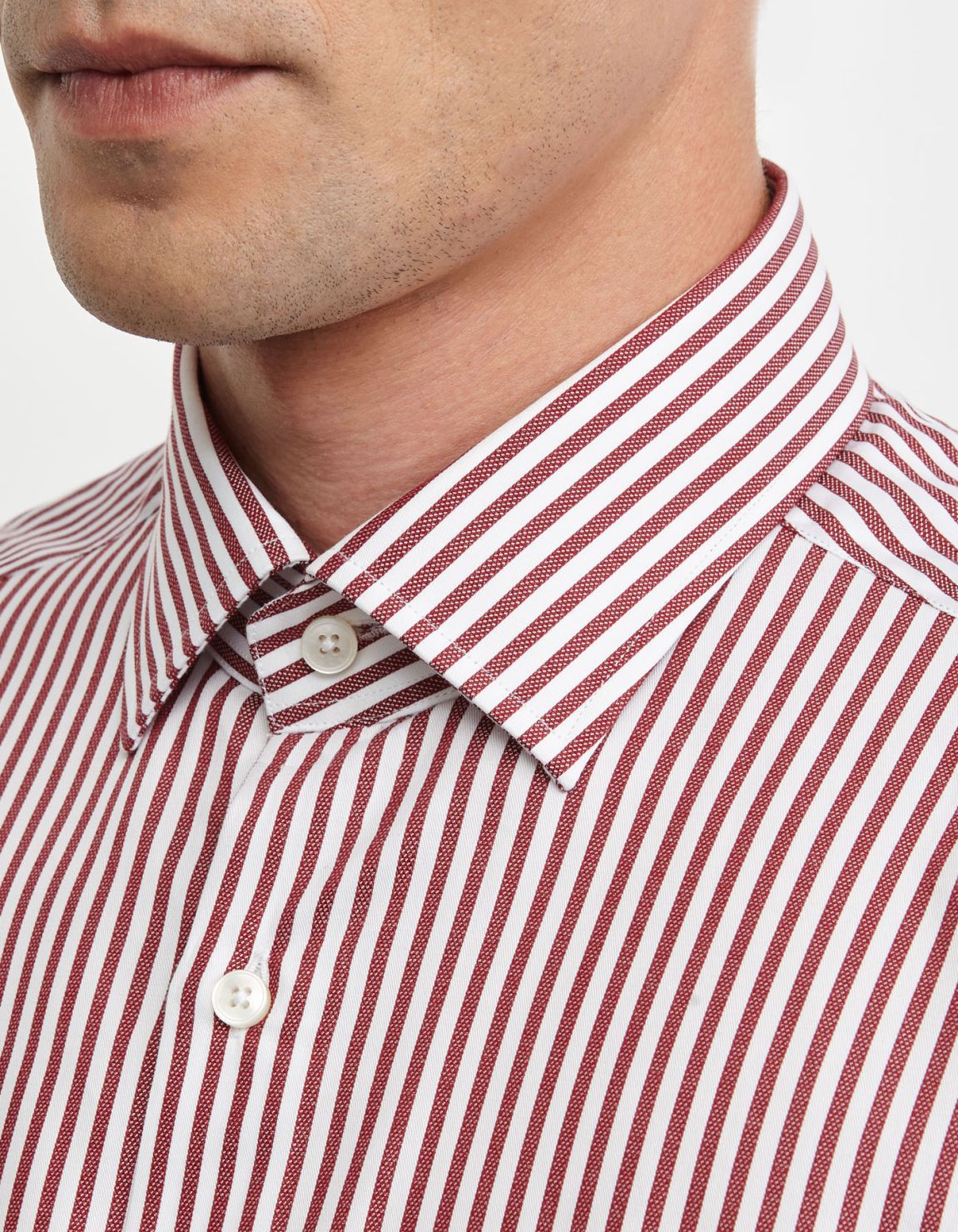 Camicia Collo italiano Righe Armaturato Rosso Tailor Custom Fit 2