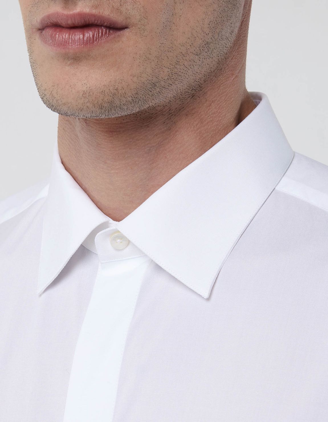 White Poplin Solid colour Shirt Collar spread Slim Fit 2