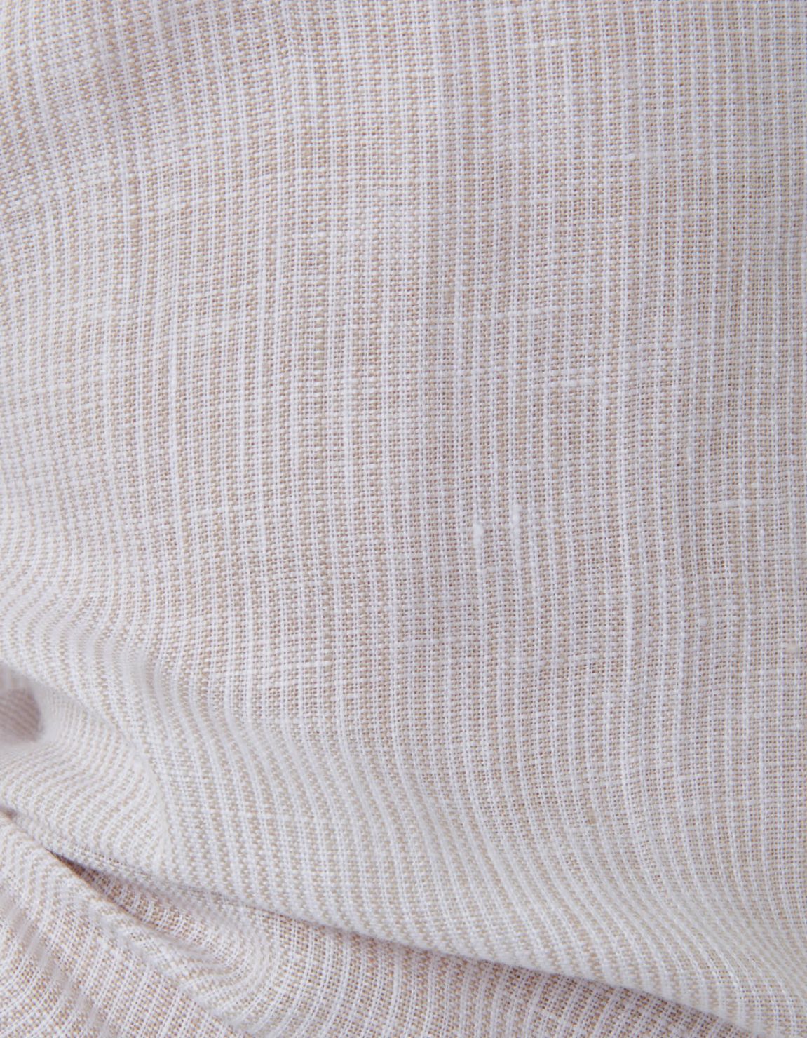 Beige Linen Stripe Shirt Collar Mandarin Tailor Custom Fit 4