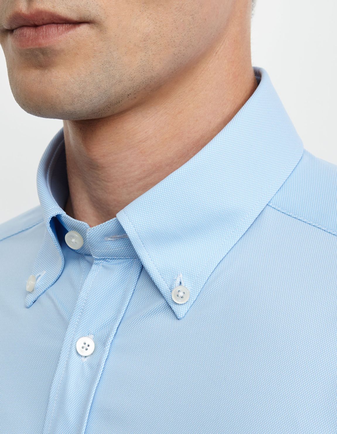 Light Blue Textured Pattern Shirt Collar button down Tailor Custom Fit 2