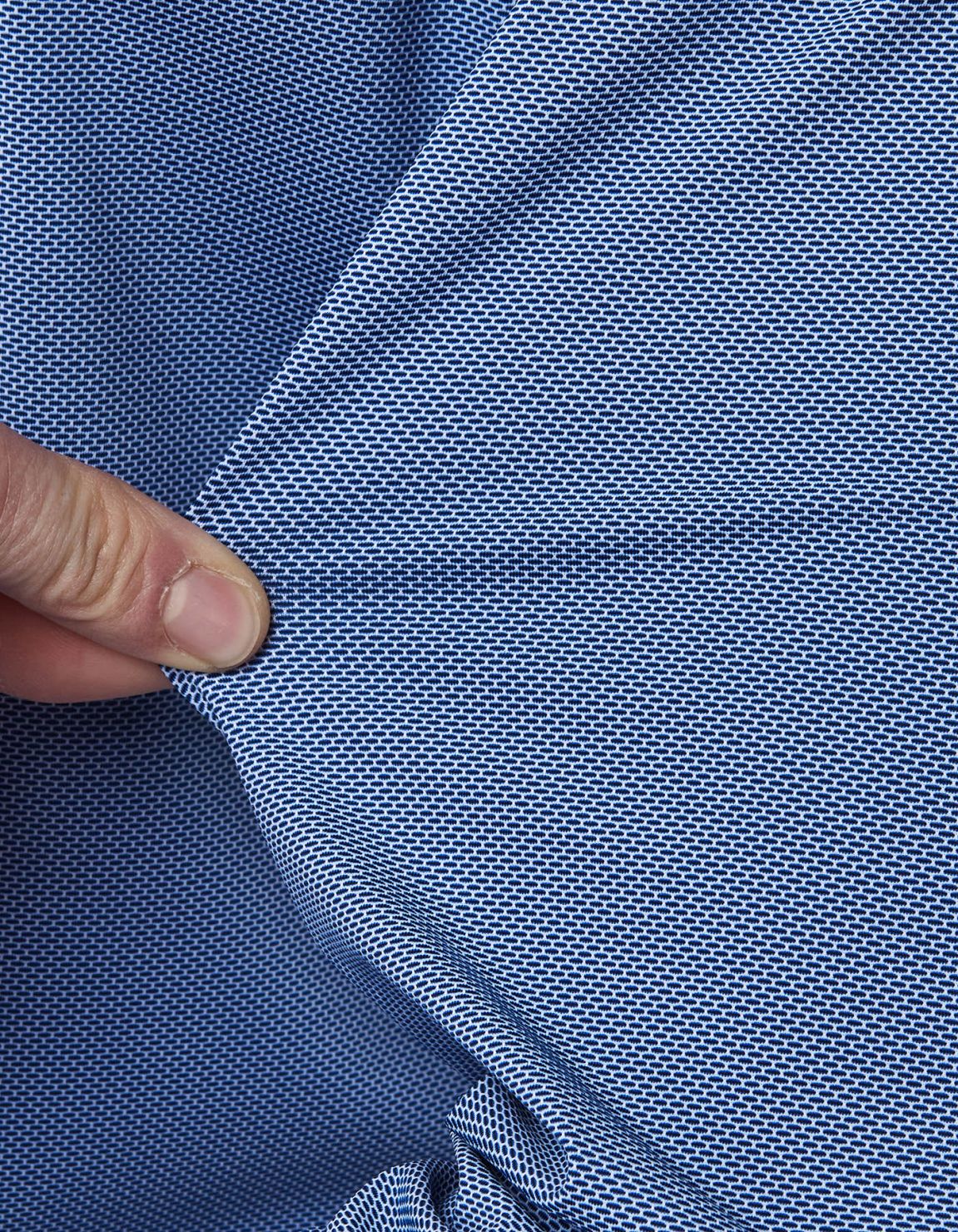 Camisa Cuello francés pequeño Liso Texturizado Azul Tailor Custom Fit 4