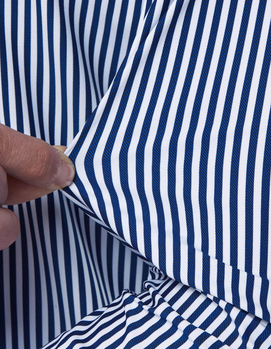 Blue Twill Stripe Shirt Collar small cutaway Tailor Custom Fit 4