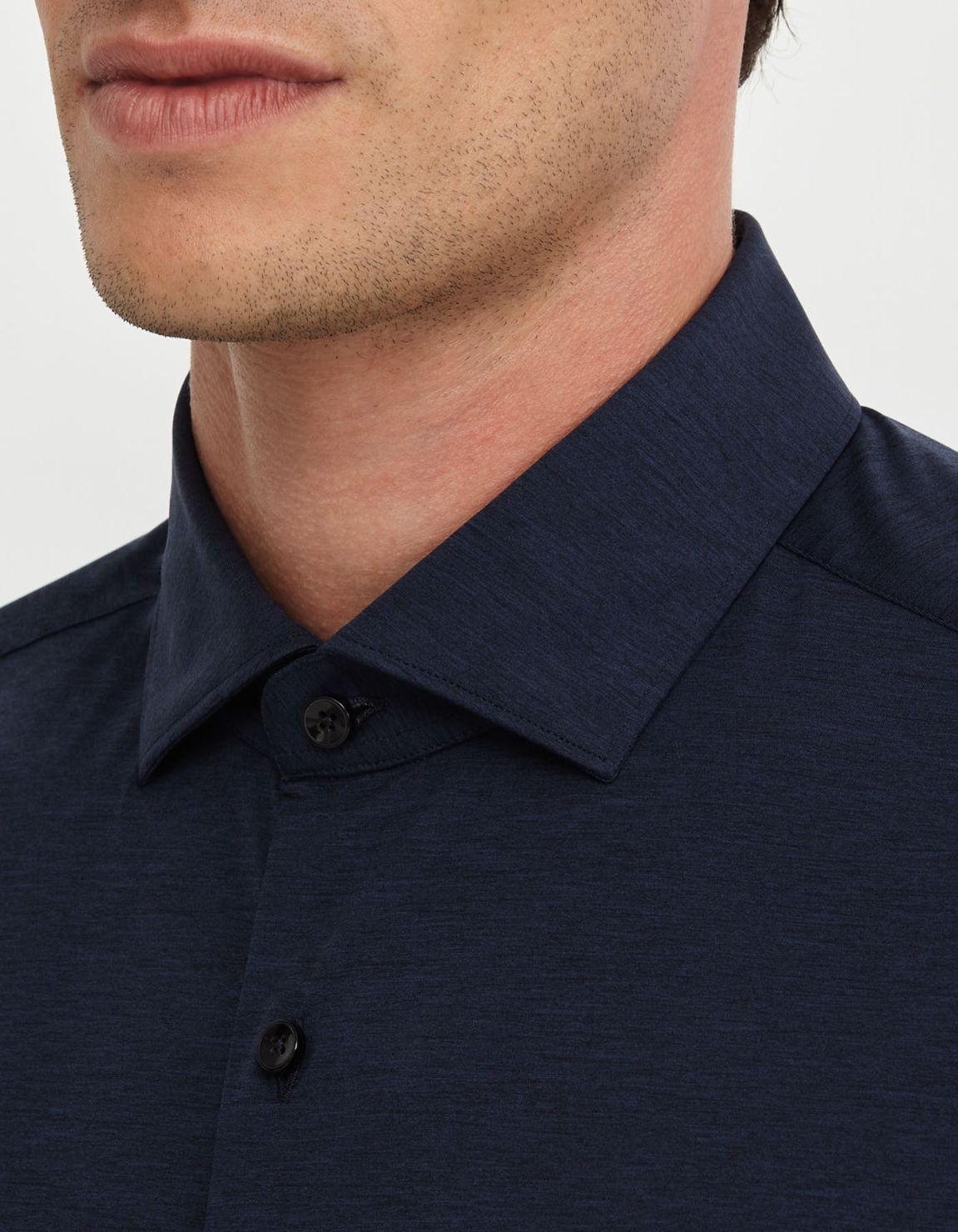 Camisa Cuello francés pequeño Liso Jersey Azul marino Tailor Custom Fit 2