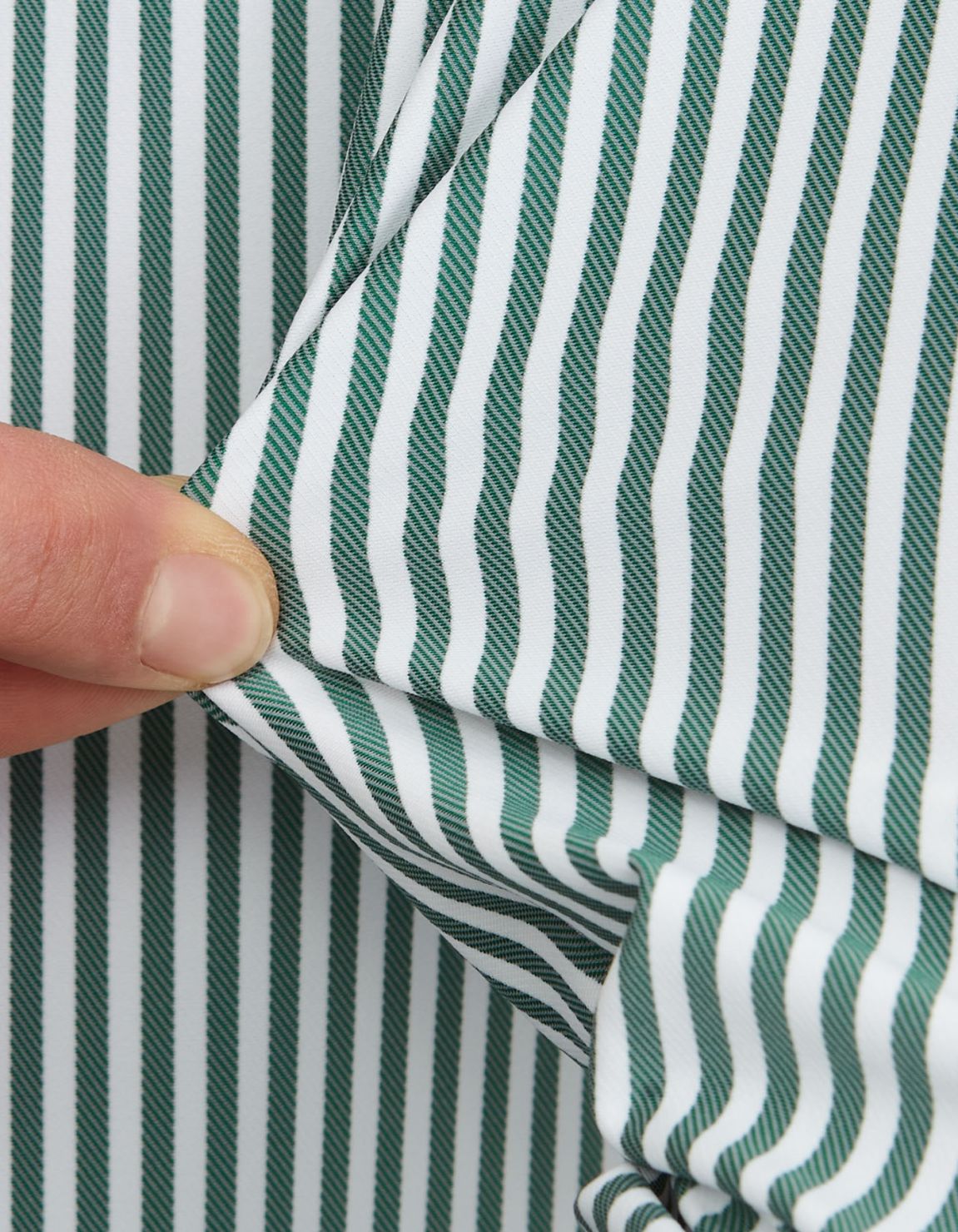 Camisa Cuello francés pequeño Rayas Sarga Verde Tailor Custom Fit 4