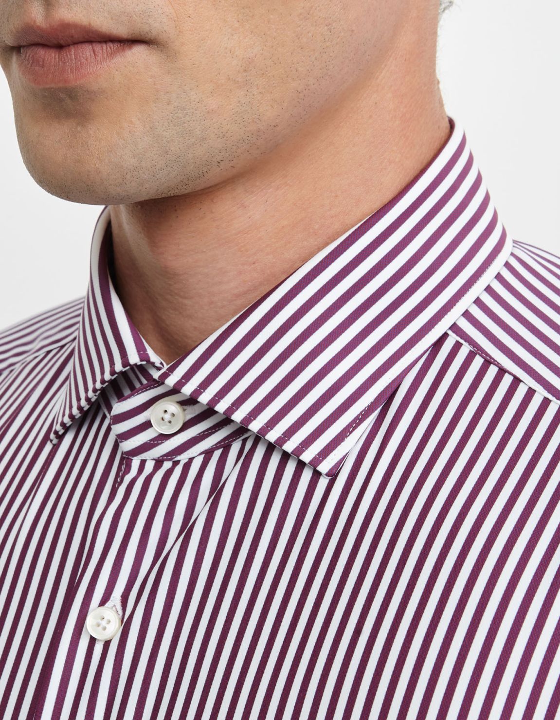 Claret Twill Stripe Shirt Collar small cutaway Tailor Custom Fit 2