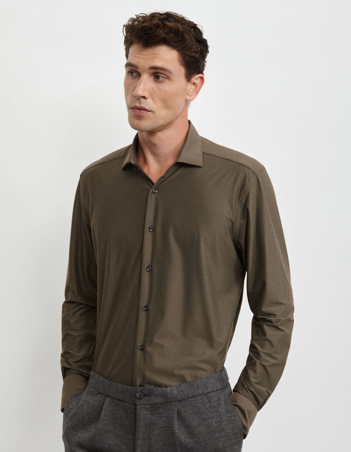 Camicia in micro flanella tecnica Active Twill Tailor Custom Fit 3