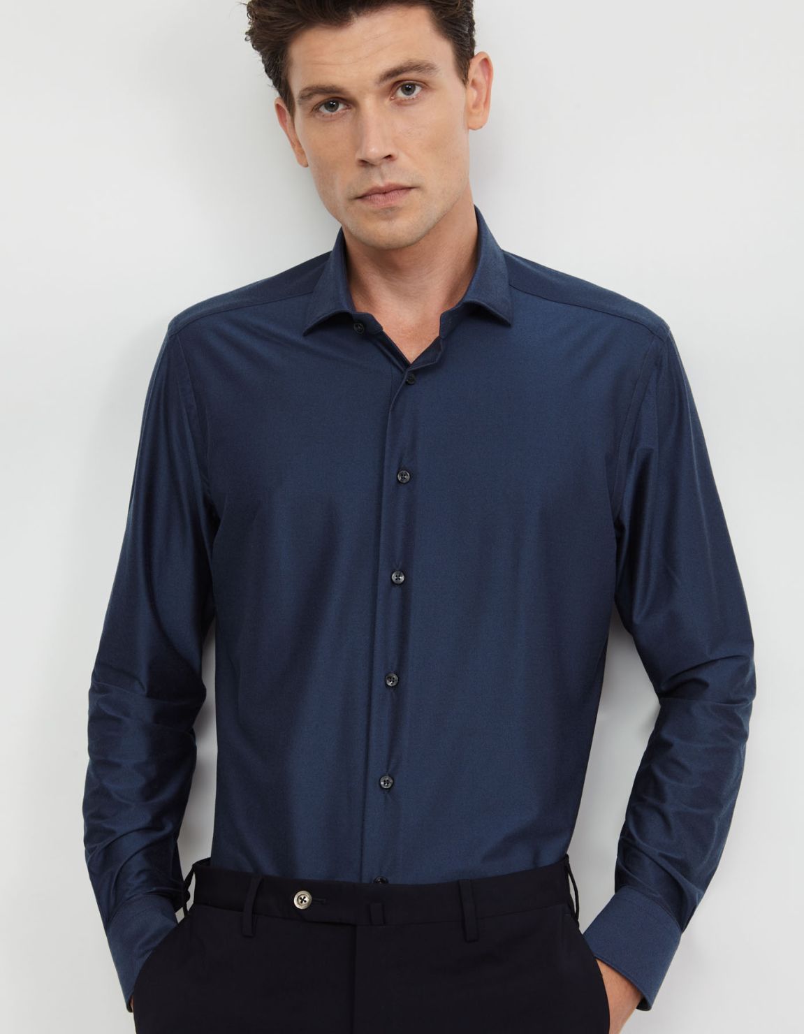 Camicia in micro flanella tecnica Active Twill Tailor Custom Fit 6