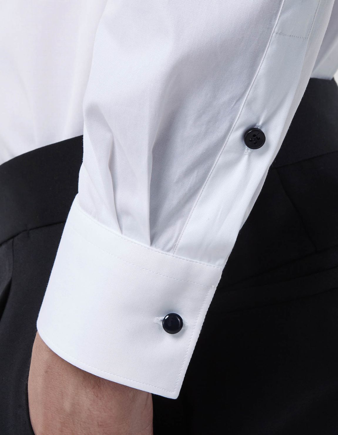 Chemise Col français petit Unie Popeline Blanc Tailor Custom Fit 5