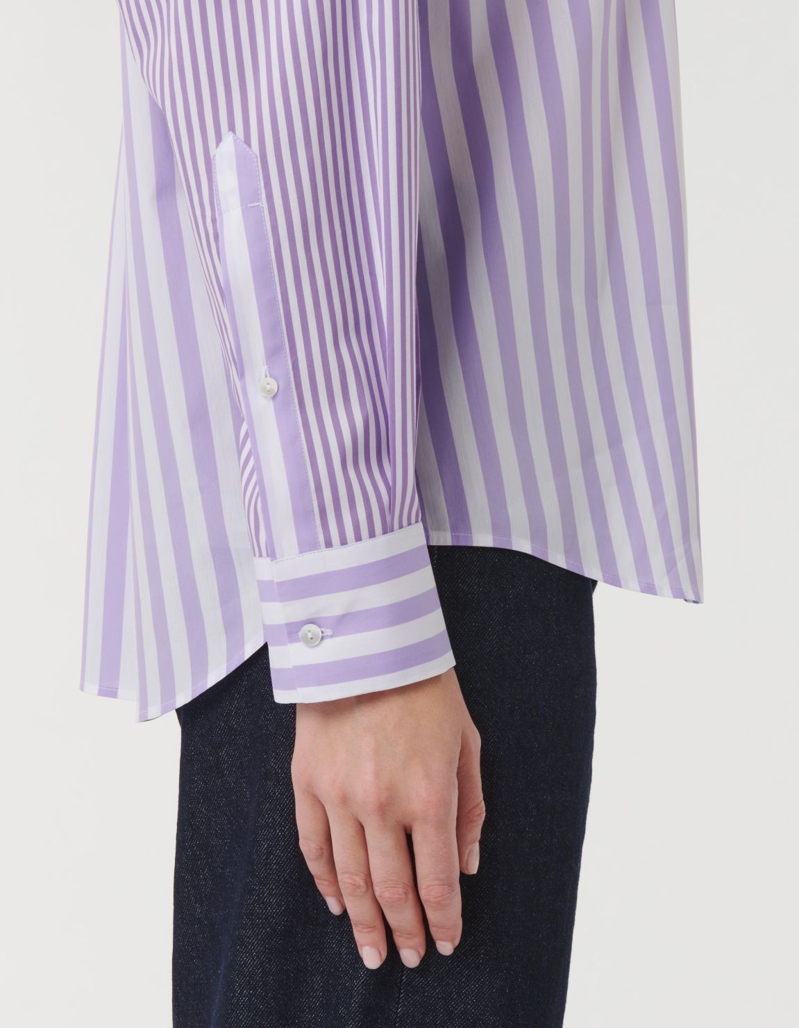 Shirt Light Purple Stretch Stripe Over 3