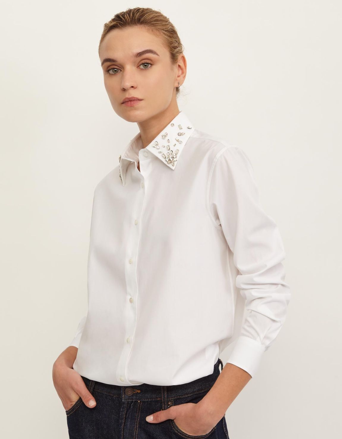 Chemise Blanc Coton Unie Regular Fit 5